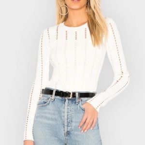 Bailey 44 Siberian Pointelle Knit Ribbed Sweater
